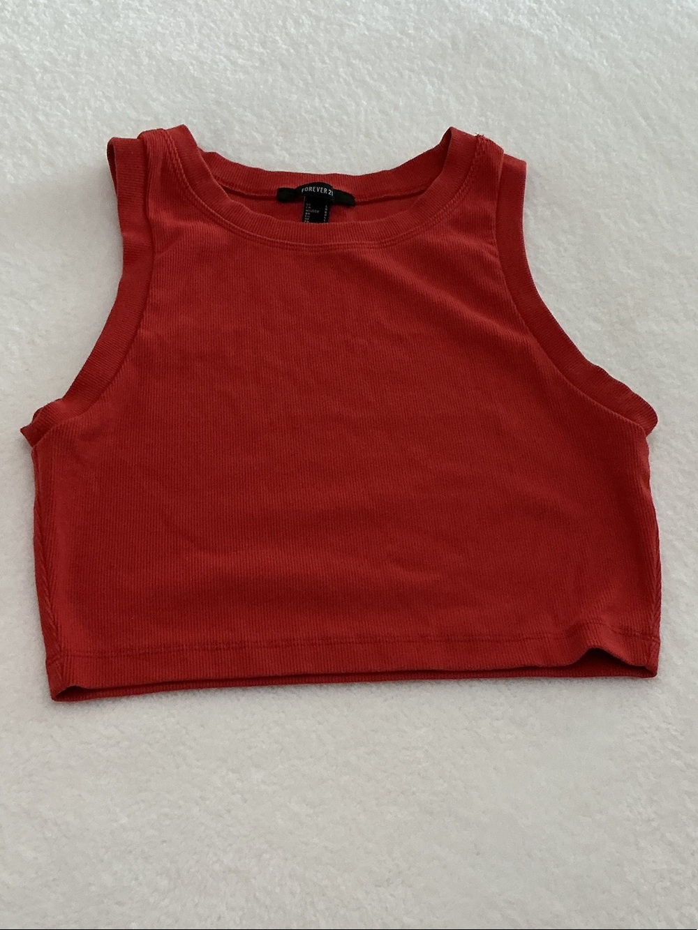 Forever 21 Rust Ribbed Cropped Tank